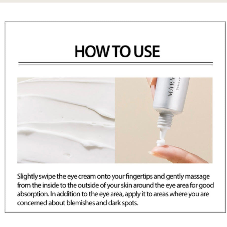 Mary & May Tranexamic Acid+ Glutathione Eye Cream 去黑眼圈必備眼霜 (12g)
