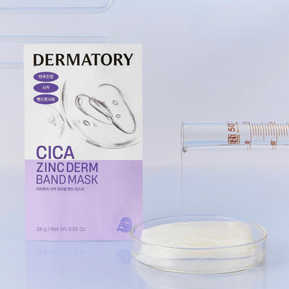 Dermatory CICA Zinc Derm Band Mask 積雪草鎮靜舒緩保濕淨膚面膜(4+1片)
