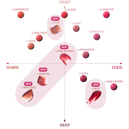 Hince Raw Glow Gel Tint 12 colour