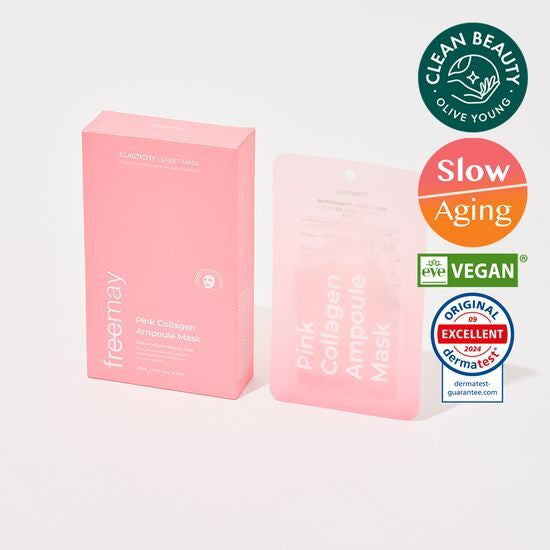 Freemay Collagen Ampoule Mask 粉紅膠原面膜 (一盒10片)
